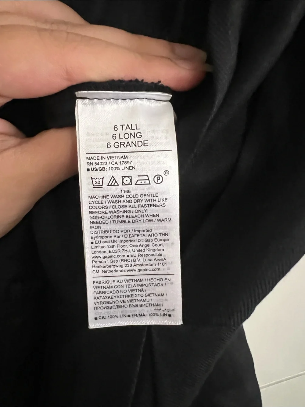 NWT Banana Republic Black Linen V Neck Jumpsuit Size 6 tall